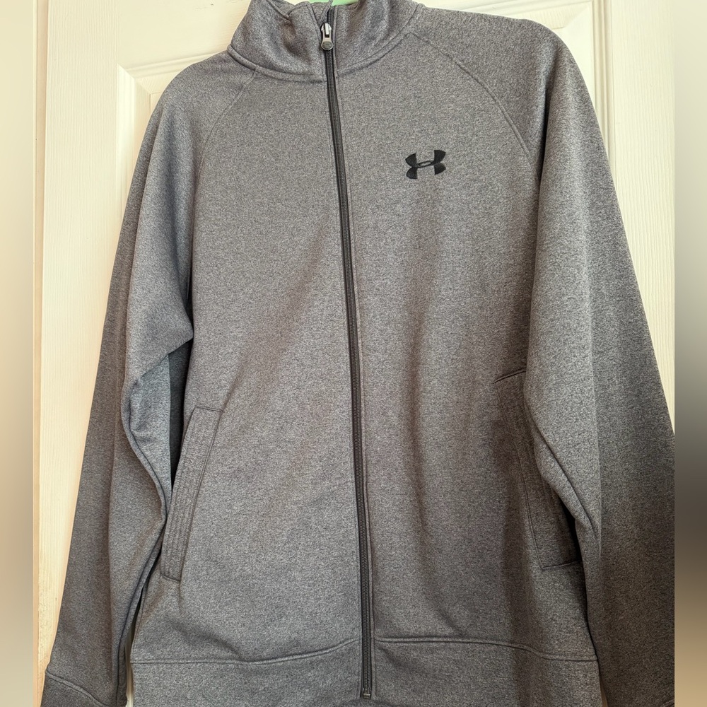 Mens Under Armour Heather Gray Zip-Up Jacket, like new, never worn, size MD